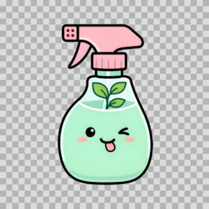 Cute Spray Bottle Plant Character Free PNG