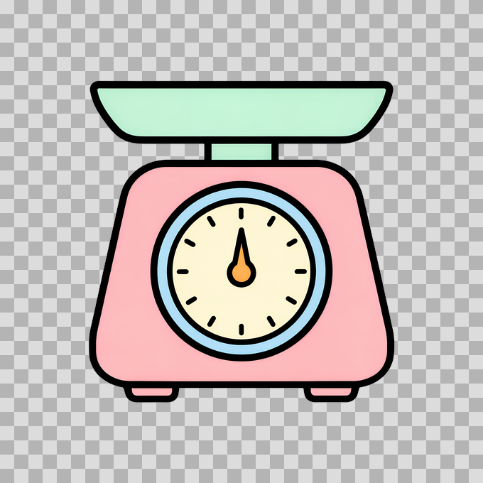 Vintage Kitchen Scale Icon Free PNG mockup