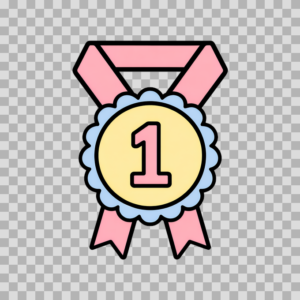 First Place Medal with Pink Ribbon – Free PNG