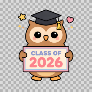 Graduation Owl Class of 2026 Clipart Free PNG