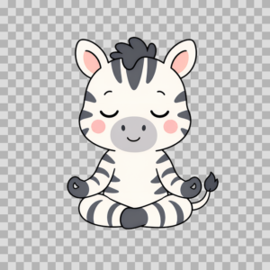 Cute Zen Zebra Meditation Self Care Free PNG