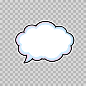 Pastel Speech Bubble Cloud Sticker – Free PNG