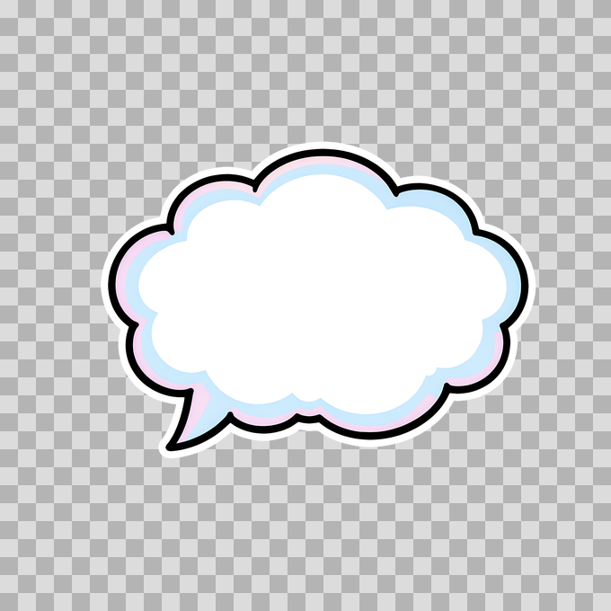 Pastel Speech Bubble Cloud Sticker - Free PNG mockup