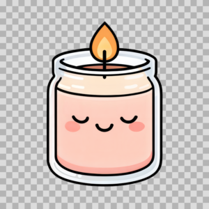 Cute Kawaii Aroma Candle Character Free PNG