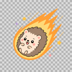 Cute Hedgehog Meteor Space Galaxy Free PNG