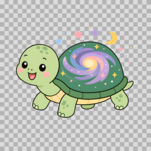 Cute Space Turtle Galaxy Shell Free PNG