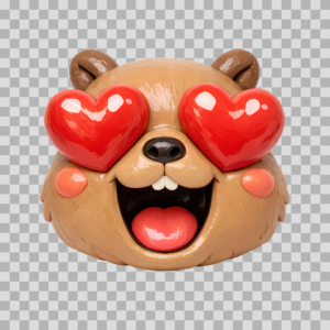 Capybara Love Expression 3D Art Free PNG