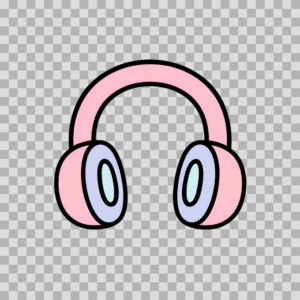 Pink Over-Ear Headphones Illustration Free PNG