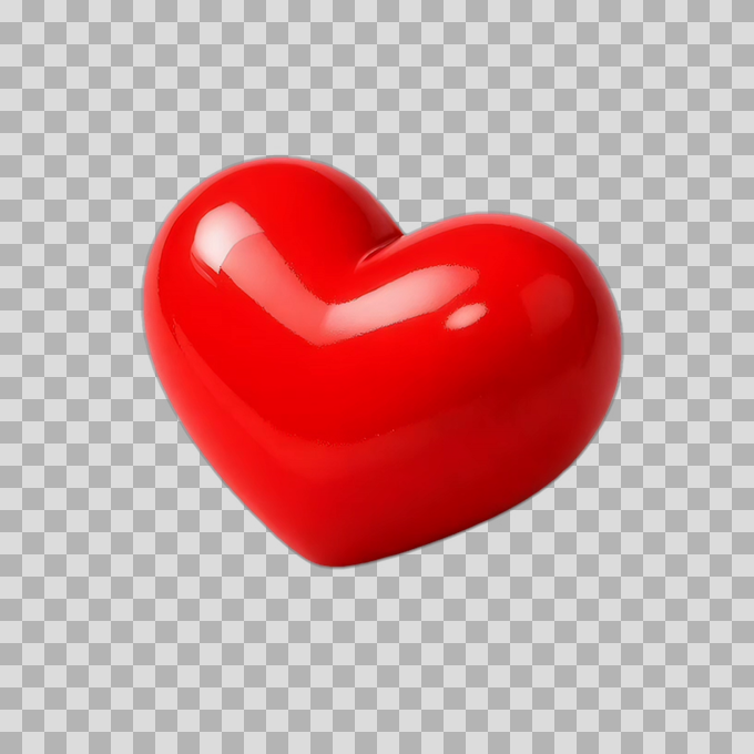Glossy Red Heart 3D - Free PNG mockup