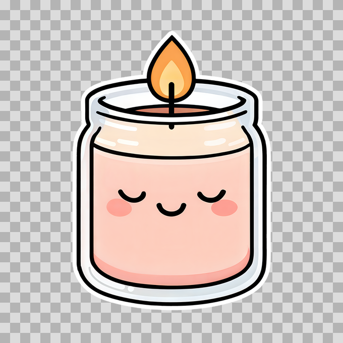 Cute Aroma Candle with Happy Face Free PNG mockup